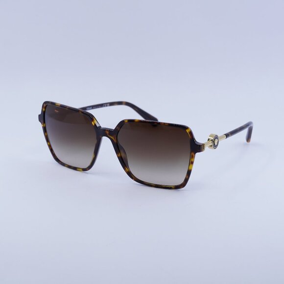 🕶️ New Versace VE4396 108/13 Sunglasses - Havana Frame, Dark Brown Lenses